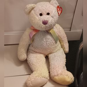 Beanie Buddy- Tie-Dyed with tie-Dyed ribbon
